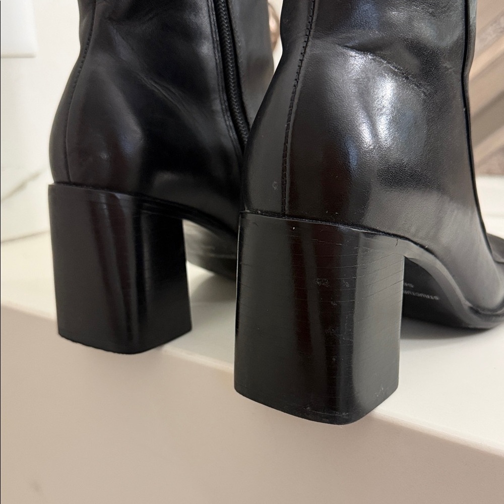 Connie Black Leather Boots - Picture 4 of 7